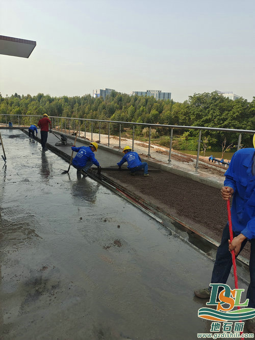 新一期佛山順德彩色透水地坪開工啦~