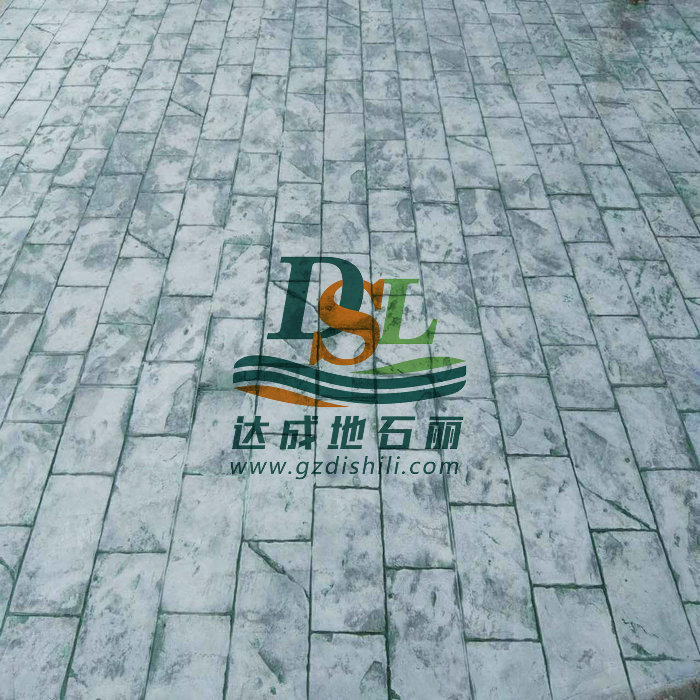 小石板紋路壓模地坪，混凝土壓花地坪